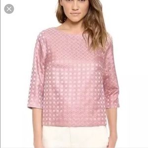 Club Monaco Sienna pink jacquard pink top